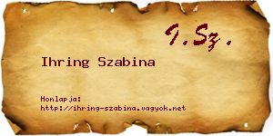 Ihring Szabina névjegykártya