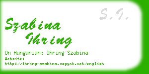 szabina ihring business card